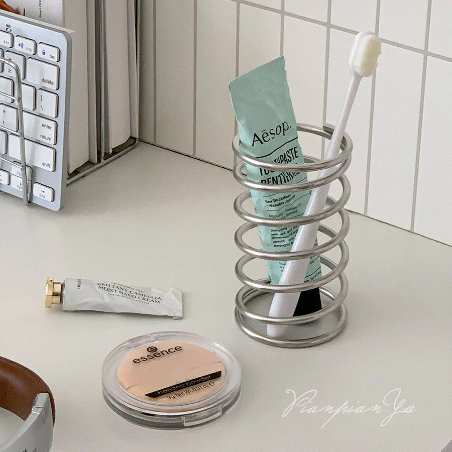 Home Bathroom Gadgets - Zahnbürstenhalter aus Edelstahl, Metall-Badezimmerzubehör - Aufbewahrungsständer