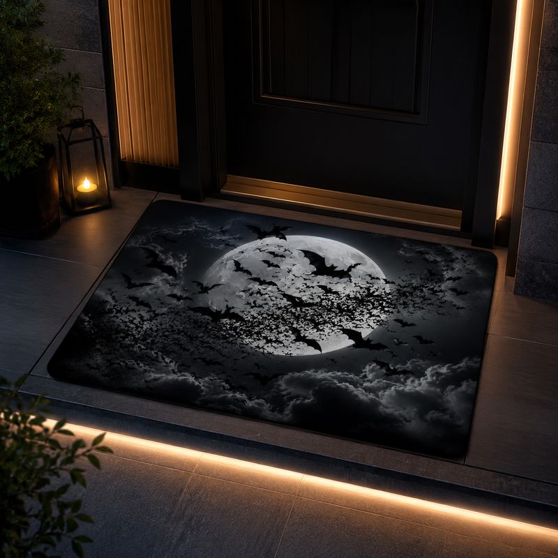 Home Bathroom Wear - VIKAMA Dark Moon Night Bat Teppich