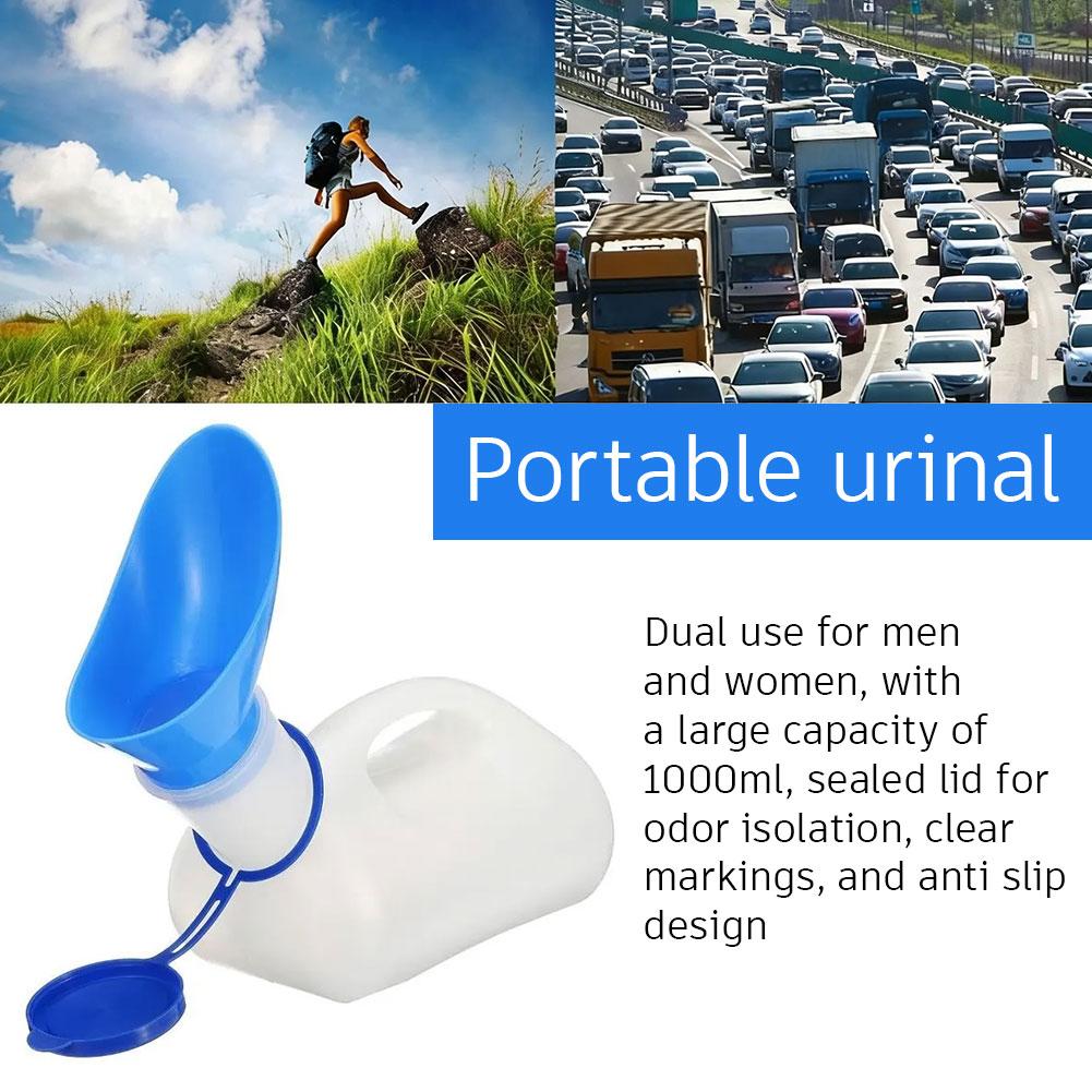 Home Bathroom Urinal - 1000 ml tragbare Unisex-Urinflasche aus Kunststoff,