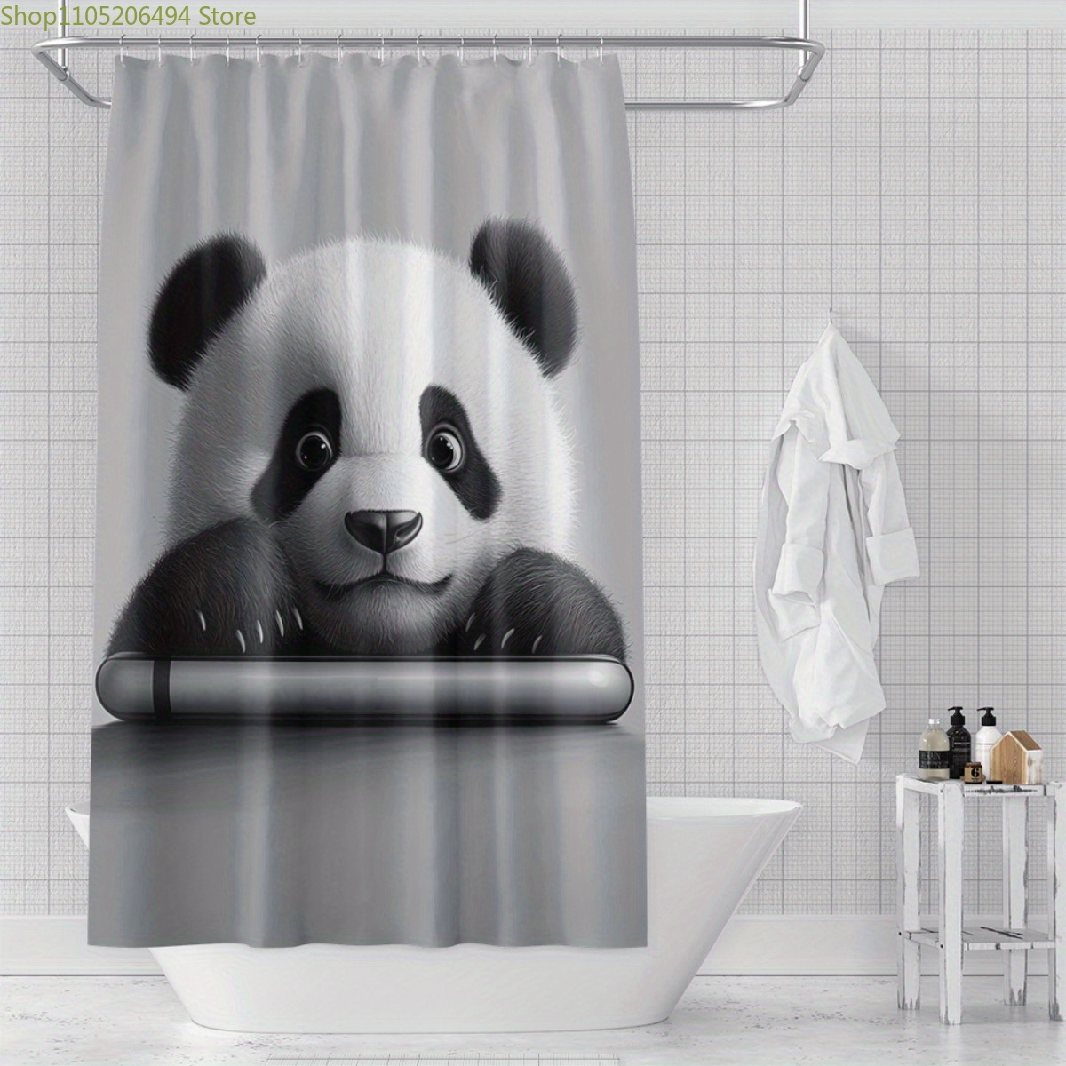 Niedlicher Panda-Duschvorhang, – Home Bathroom Design Ideas Bewertung und Preis