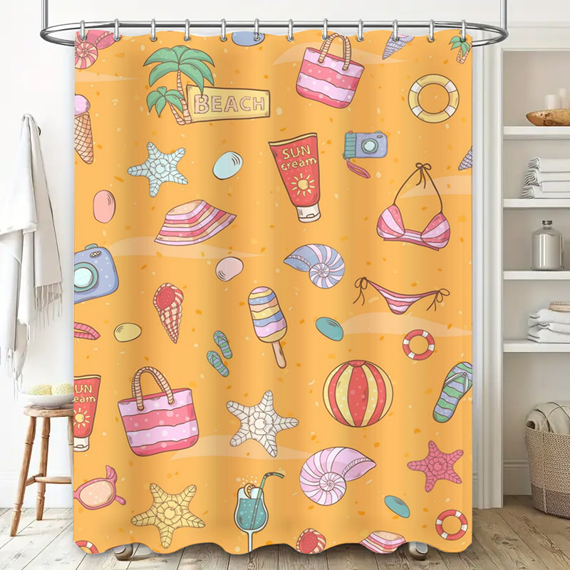 Strand-Sommer-Themen-Duschvorh – Home Bathroom Design Ideas Bewertung und Preis