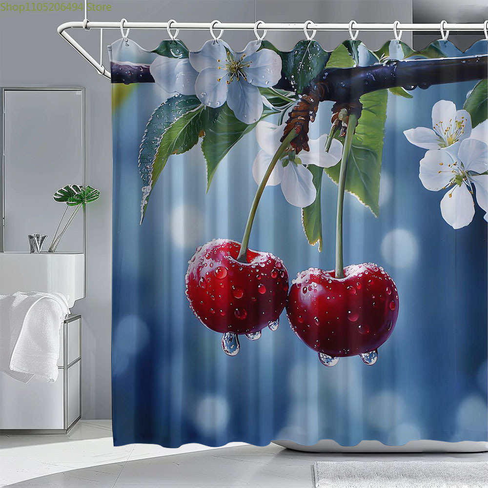 Frischer Kirschblüten-Duschvor – Home Bathroom Design Ideas Bewertung und Preis