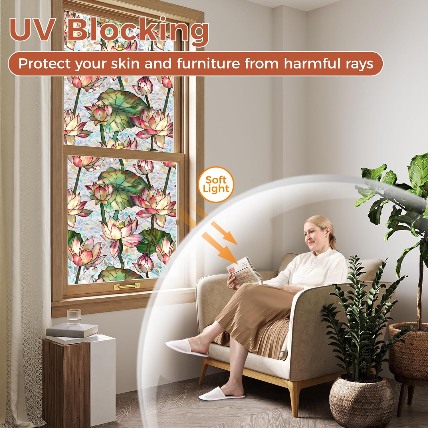 Rainbow Lotus Buntglas-Fenster – Home Bathroom Window Tint Bewertung und Preis