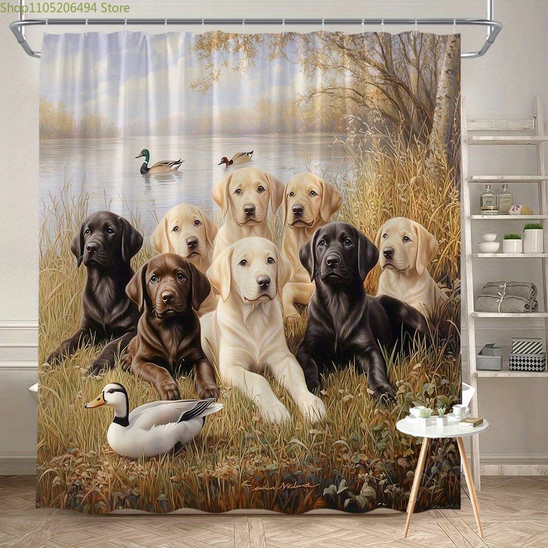 Duschvorhang mit Labrador-Hund – Home Bathroom Design Ideas Bewertung und Preis